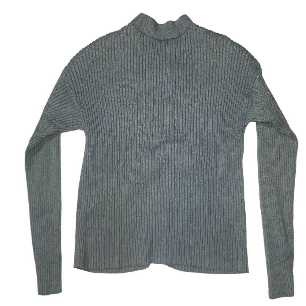 Women's Abercrombie & Fitch M Light Pastel Blue Ribbed Cropped Cardigan NWOT - Picture 6 of 8